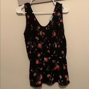 Black floral blouse